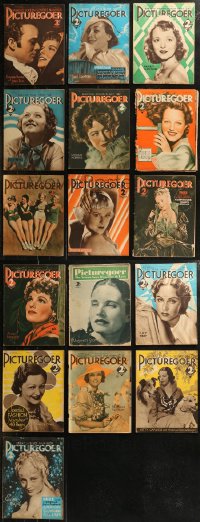 8s0519 LOT OF 16 PICTUREGOER 1935 ENGLISH MOVIE MAGAZINES 1935 filled with great images & articles!