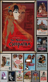 8s0145 LOT OF 16 FOLDED SEXPLOITATION ONE-SHEETS 1970s-1980s sexy images with some nudity!