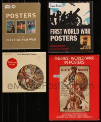 8s0375 LOT OF 4 ENGLISH HARDCOVER AND SOFTCOVER WWI POSTER BOOKS 1974-2014 great images & info!