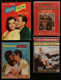 8s0376 LOT OF 4 ENGLISH ANNUAL HARDCOVER BOOKS 1940s-1950s filled with great images & information!