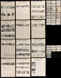 8s0296 LOT OF 31 MOVIE STAR NEWS SALES LISTS 1960s great images & information!