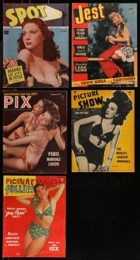 8s0495 LOT OF 5 MAGAZINES WITH SEXY COVERS 1940s-1950s filled with great images & articles!