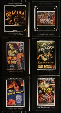 8s0413 LOT OF 6 UNIVERSAL FILMSCRIPTS MONSTER SOFTCOVER BOOKS 1989-1993 Dracula, Mummy & more!