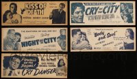 8s0291 LOT OF 5 4X11 TITLE STRIPS 1940s-1950s Kiss of Death, Cry of the City, Cry Danger & more!