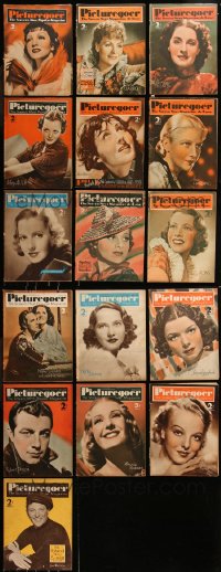 8s0522 LOT OF 16 PICTUREGOER 1936 ENGLISH MOVIE MAGAZINES 1936 filled with great images & articles!