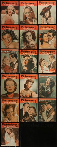 8s0534 LOT OF 16 PICTUREGOER 1941 ENGLISH MOVIE MAGAZINES 1941 filled with great images & articles!