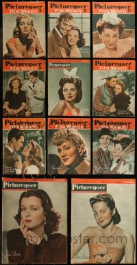 8s0532 LOT OF 11 PICTUREGOER 1941 ENGLISH MOVIE MAGAZINES 1941 filled with great images & articles!