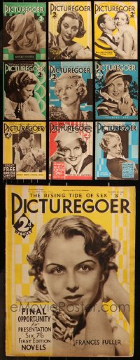 8s0515 LOT OF 10 PICTUREGOER 1933 ENGLISH MOVIE MAGAZINES 1933 filled with great images & articles!