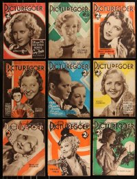 8s0514 LOT OF 9 PICTUREGOER 1933 ENGLISH MOVIE MAGAZINES 1933 filled with great images & articles!