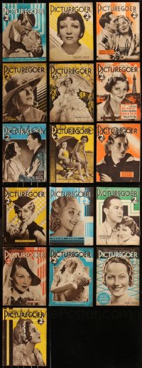 8s0517 LOT OF 16 PICTUREGOER 1934 ENGLISH MOVIE MAGAZINES 1934 filled with great images & articles!