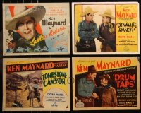 8s0211 LOT OF 4 KEN MAYNARD TITLE CARDS 1932-1935 Lawless Riders, Dynamite Ranch, Drum Taps!
