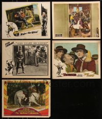 8s0207 LOT OF 5 FRED THOMSON LOBBY CARDS 1920s Ridin' the Wind, Mask of Lopez, Don Mike & more!