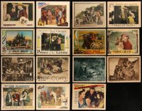 8s0200 LOT OF 15 COWBOY WESTERN LOBBY CARDS 1920s-1930s great scenes from several movies!