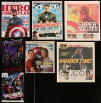8s0283 LOT OF 7 MAGAZINES AND NEWSPAPER SUPPLEMENTS WITH AVENGERS COVERS 2010s Marvel superheroes!