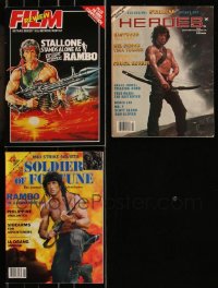 8s0501 LOT OF 3 MAGAZINES WITH RAMBO COVERS 1985-1988 great Sylvester Stallone images!