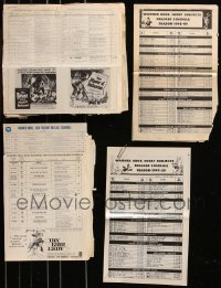 8s0568 LOT OF 50 WARNER BROS. RELEASE SCHEDULES 1940s-1960s lists given to theaters for play dates!