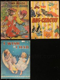 8s0434 LOT OF 3 SAALFIELD CHILDREN'S SOFTCOVER BOOKS 1942-1948 with great color illustrations!