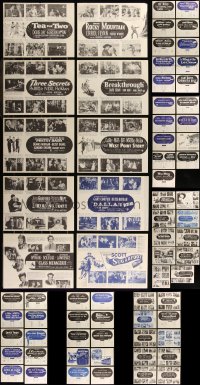 8s0570 LOT OF 99 WARNER BROS. SYNOPSIS SHEETS 1950s for a variety of different movies!