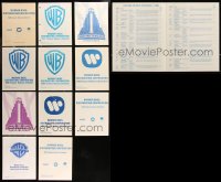 8s0569 LOT OF 11 WARNER BROS. FEATURE RELEASE SCHEDULES 1980-1989 lists given to theaters!