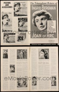 8s0052 LOT OF 15 UNCUT R57 JOAN OF ARC PRESSBOOKS 1957 Ingrid Bergman of the historic figure!