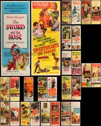 8s0665 LOT OF 28 FORMERLY FOLDED INSERTS 1940s-1960s great images from a variety of movies!