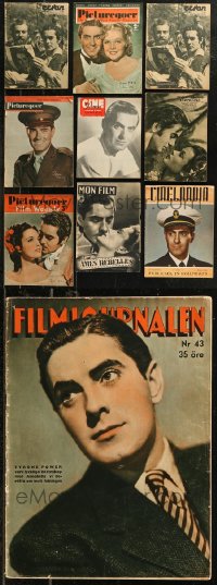 8s0467 LOT OF 10 NON-U.S. MOVIE MAGAZINES WITH TYRONE POWER JR. COVERS 1930s-1940s great images!