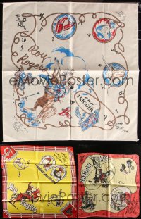 8s0297 LOT OF 3 ROY ROGERS NECKERCHIEFS 1950s great art of the cowboy legend with Trigger!