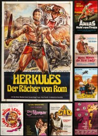8s0248 LOT OF 10 FOLDED 1950S-70S ALL ILLUSTRATED GERMAN A1 POSTERS 1950s-1970s cool movie images!