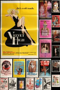 8s0141 LOT OF 23 FOLDED SEXPLOITATION ONE-SHEETS 1970s-1980s sexy images with some nudity!