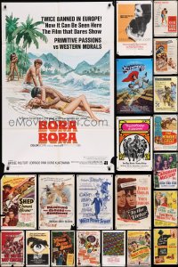 8s0113 LOT OF 77 FOLDED ONE-SHEETS 1940s-1980s great images from a variety of different movies!