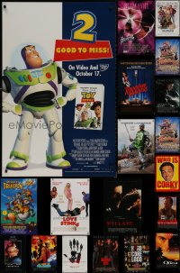 8s0750 LOT OF 25 UNFOLDED MOSTLY SINGLE-SIDED 27X40 ONE-SHEETS 1980s-2000s cool movie images!