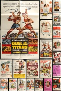 8s0132 LOT OF 41 FOLDED ONE-SHEETS 1950s-1960s great images from a variety of different movies!