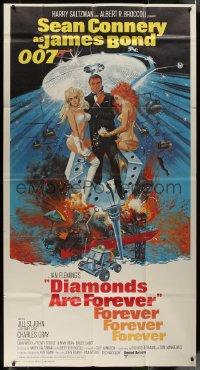 8t0212 DIAMONDS ARE FOREVER int'l 3sh 1971 Robert McGinnis art of Sean Connery as James Bond!