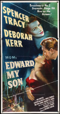 8t0221 EDWARD MY SON 3sh 1949 great romantic artwork of Spencer Tracy & Deborah Kerr, rare!