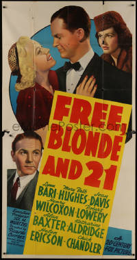8t0227 FREE, BLONDE & 21 3sh 1940 Lynn Bari, Mary Beth Hughes, they don't share their men!