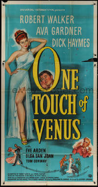 8t0274 ONE TOUCH OF VENUS 3sh 1948 sexy Ava Gardner, Robert Walker, great full-length art!