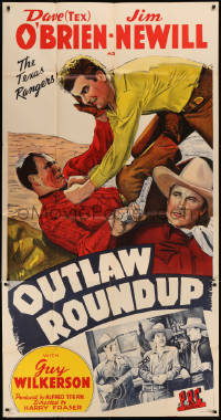 8t0275 OUTLAW ROUND-UP 3sh 1944 Texas Rangers Dave Tex O'Brien, Jim Newill & Guy Wilkerson!