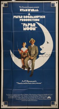 8t0276 PAPER MOON int'l 3sh 1973 great image of smoking Tatum O'Neal with dad Ryan O'Neal!