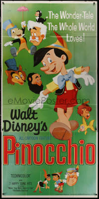 8t0282 PINOCCHIO 3sh R1962 Disney classic fantasy cartoon about a wooden boy who wants to be real!