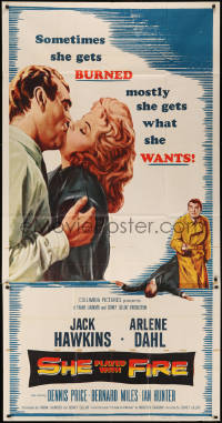 8t0288 SHE PLAYED WITH FIRE 3sh 1958 Arlene Dahl gets what she wants when she doesn't get burned!