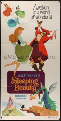 8t0291 SLEEPING BEAUTY 3sh R1970 Walt Disney cartoon fantasy classic, awaken to a world of wonders!