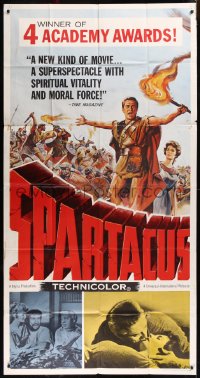 8t0294 SPARTACUS 3sh 1960 classic Stanley Kubrick & Kirk Douglas epic, cool gladiator artwork!