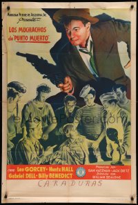 8t0084 BOWERY BOYS Argentinean 1950s different art of Huntz Hall, Leo Gorcey & Boys of Dead End!