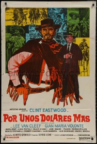 8t0103 FOR A FEW DOLLARS MORE Argentinean R1970s Sergio Leone, great montage art of Clint Eastwood!