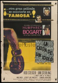 8t0107 HARDER THEY FALL Argentinean 1957 Humphrey Bogart, Rod Steiger & boxer Mike Lane!