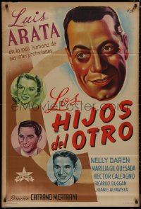8t0124 LOS HIJOS DEL OTRO Argentinean 1947 Raf art of Luis Arata, Nelly Daren & co-stars, rare!