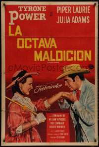 8t0132 MISSISSIPPI GAMBLER Argentinean 1953 Tyrone Power, Piper Laurie, different art, rare!