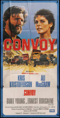 8t0170 CONVOY English 3sh 1978 different art of trucker Kris Kristofferson & sexy Ali McGraw!