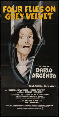 8t0171 FOUR FLIES ON GREY VELVET English 3sh 1973 Dario Argento's 4 Mosche di Velluto Grigio, cool!