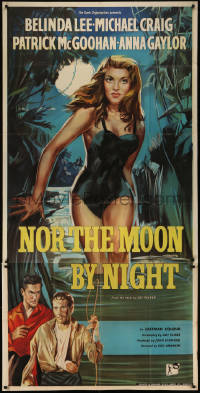 8t0175 NOR THE MOON BY NIGHT English 3sh 1959 art of sexy Belinda Lee & Craig in Africa, rare!